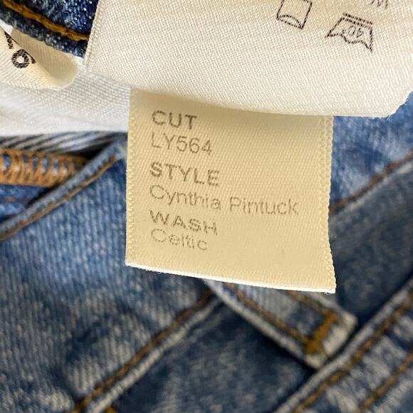 Reformation Blue Denim Celtic Cynthia High Pintuck Relaxed Fit Jeans Womens 26 - Picture 8 of 12